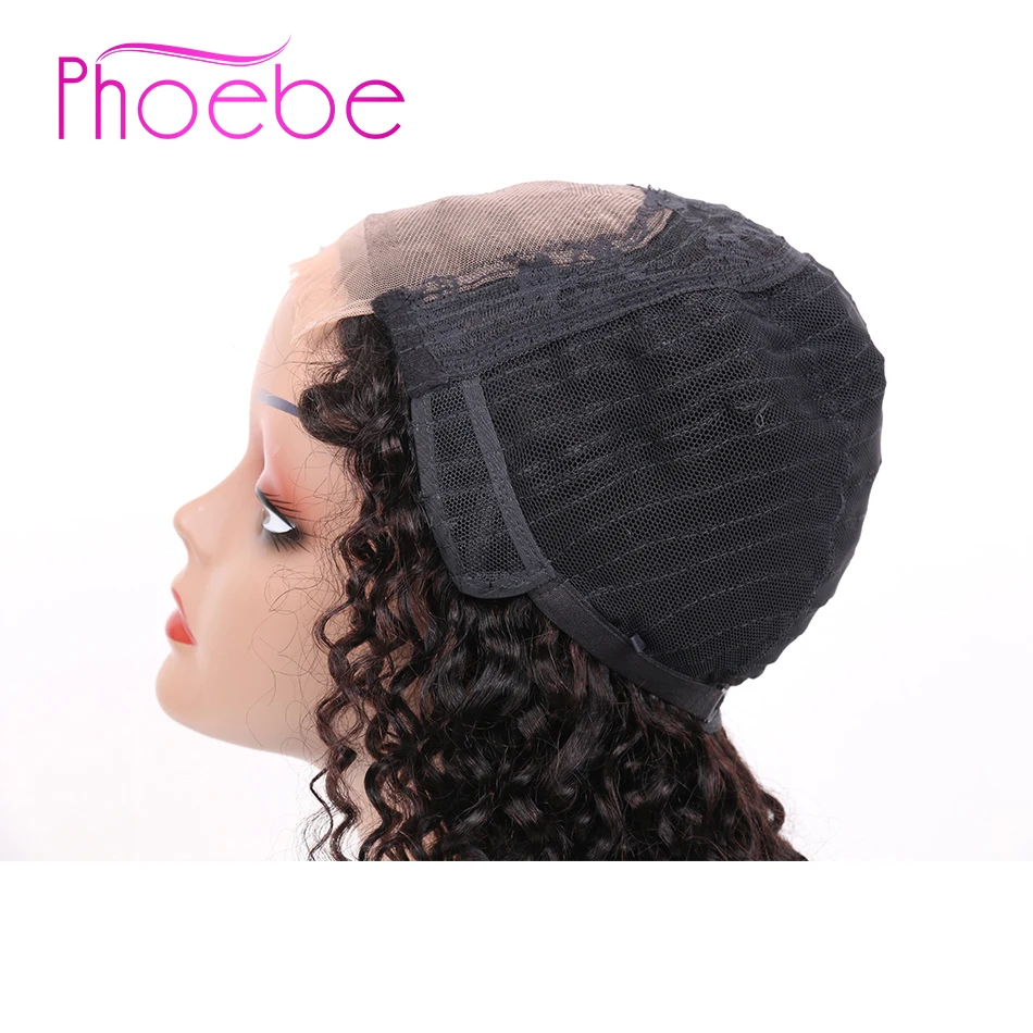 Phoebe волосы 4*4 100% человеческие кудрявые фронта человеческих волос Парики 10 &quot 22&quot