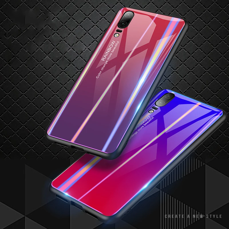 Лазерный БЛЕСК закаленное стекло Крышка для Vivo NEX A S чехол градиентной расцветки
