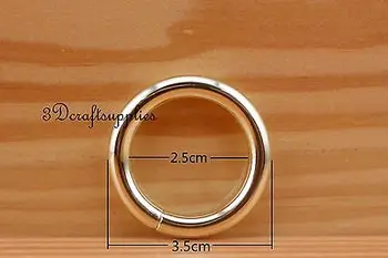 

metal O rings O-ring purse ring connector light gold 25 mm 1 inch 10pcs U188