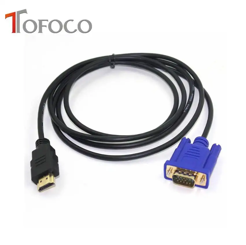 TOFOCO 1.8 M HDMI Cable HDMI To VGA 1080P HD With Audio ...