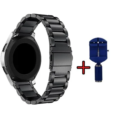 Нержавеющая сталь ремень для samsung Galaxy Watch 42 мм 46 мм/20 мм/22 мм на широком ремешке для samsung Шестерни S3/S2 часы-браслет - Цвет: black