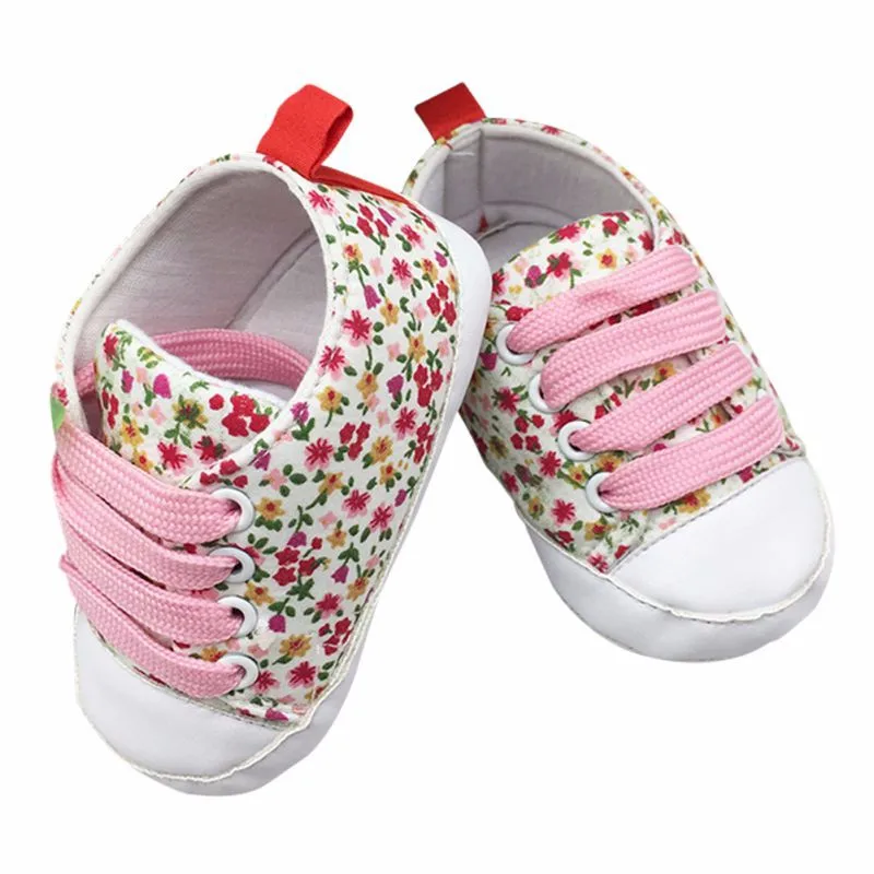 Малышей унисекс дети Повседневное Кружево-Up Sneaker мягкой подошве детская Обувь для младенцев 0-18 м Милые Первые walkersbaby Обувь m2