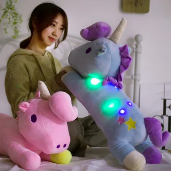 

60/80cm Unicorn Led Lighting Plush Toy Pillow Stuffed Unicorn Plush Toys For Children Holiday Gift
