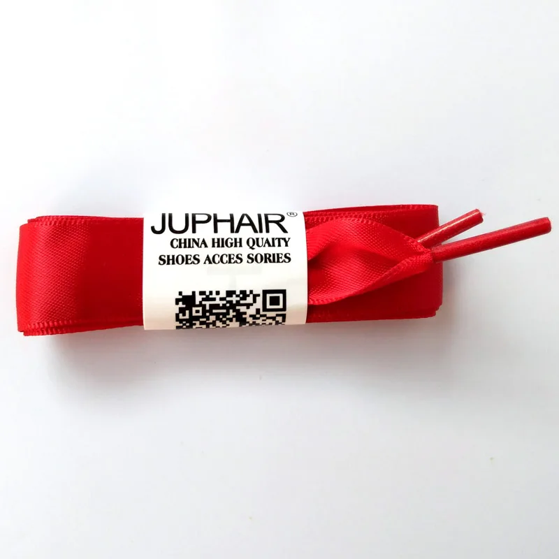 JUP 1-12 Pairs Dark Red Women's Girl'sFashion Colorful Princess Lady Shoelaces Flat Silk Ribbon Laces Lace Sneakers Sports Shoes