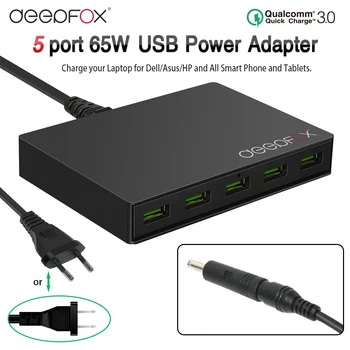 

USB 5-Port Quick Charge 3.0 Travel Fast Charger Phone Charger Laptop Power Adapter For Dell ASUS HP Laptop