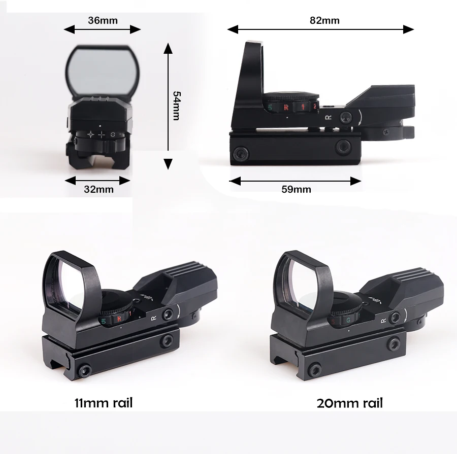 BIJIA 11 мм/20 мм рельсовый прицел охотничий страйкбол Оптика прицел голографический красный точка зрения рефлекс 4 сетка тактический пистолет аксессуары
