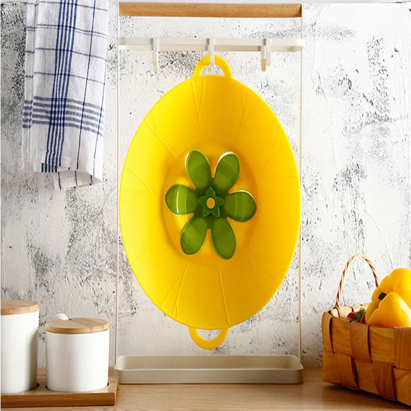 Yiwumart силиконовая анти-Переливающаяся Крышка для кастрюли кухонные гаджеты для увеличения крышки кастрюли для приготовления пищи аксессуары инструменты - Цвет: Цвет: желтый