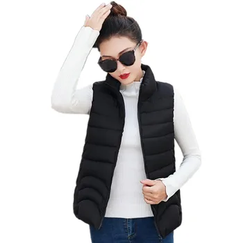 

Plus Size 4XL Fashion Autumn Winter Women Vest Hooded Down Cotton Vest 2019Outerwear Casual Slim Warm Vest Mujer Hot SaleCQ2218