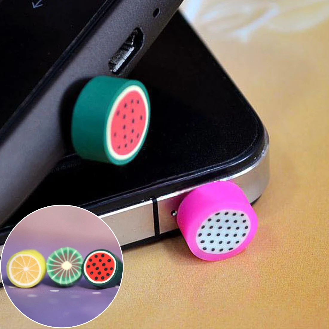 

Simulated Lovely Fruit Anti Dust Plug Cell Accessories For All Normal 3.5mm Earphone Jack Plug 1pcs Earphone Accessories