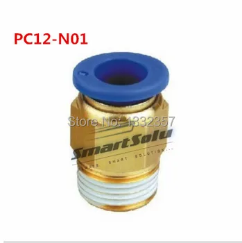 

Free shipping 20pcs/lot 12mm to NPT1/8" Pneumatic Air Fitting , PC12-N01 pipe fittings push in quick joint connect