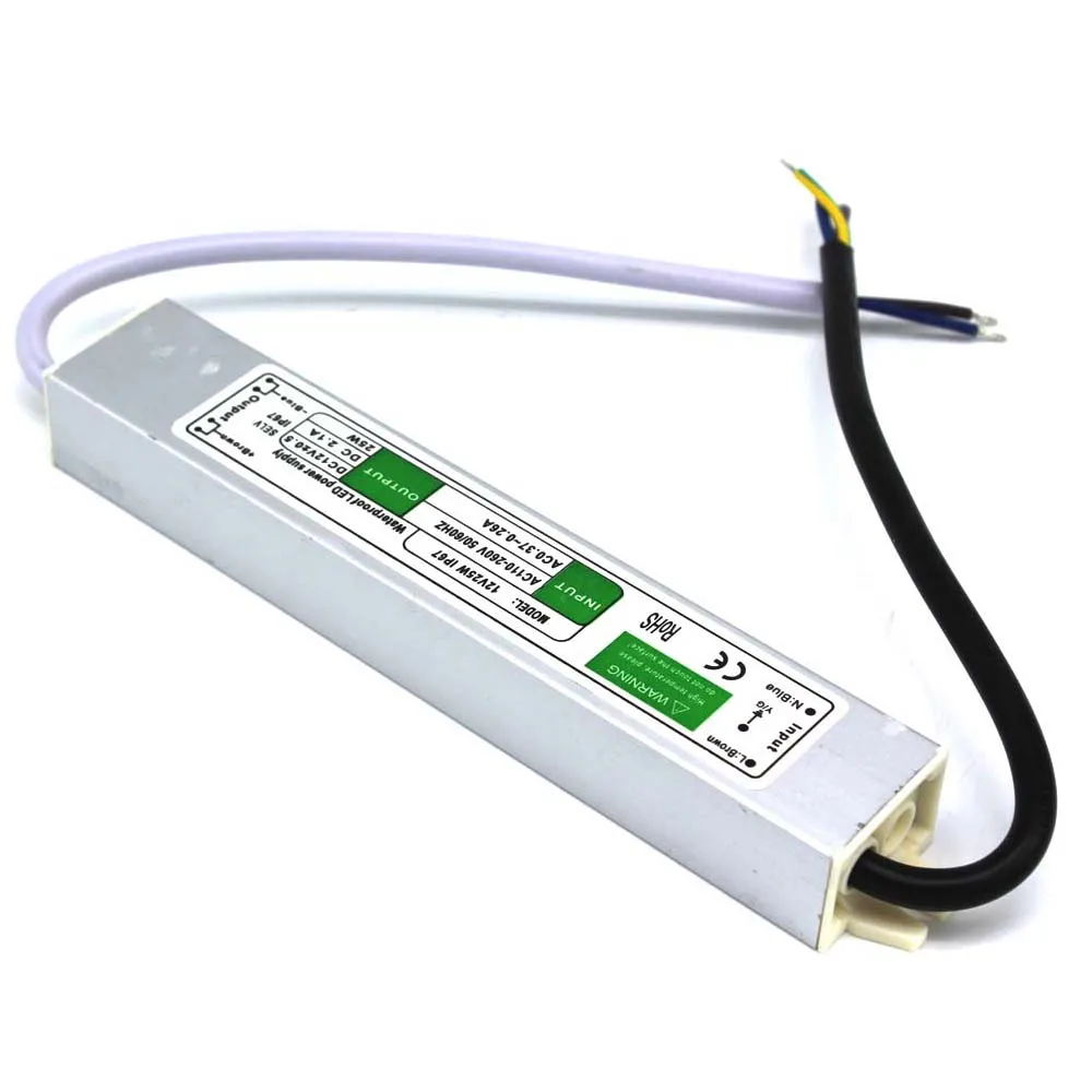 dc12v 2 1a 25w electronic led driver ip67 waterproof switching power