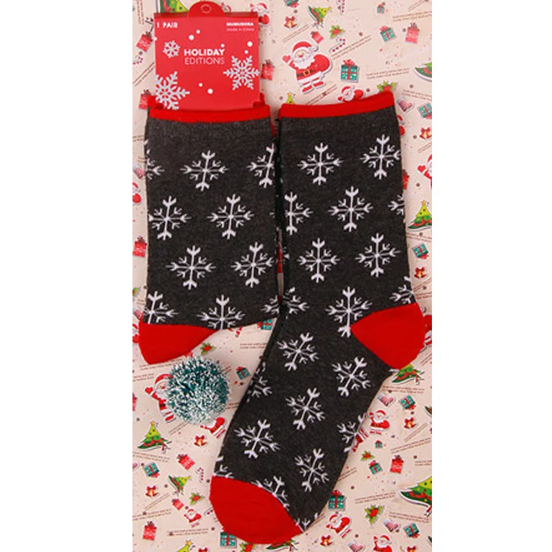 Горячая распродажа Новое поступление Для женщин зимние Носки одежда для сна из хлопка с рождественскими рисунками принт Длинные носки, подарок на Рождество, теплая мягкая Санта Клаус Лось носок - Цвет: 10