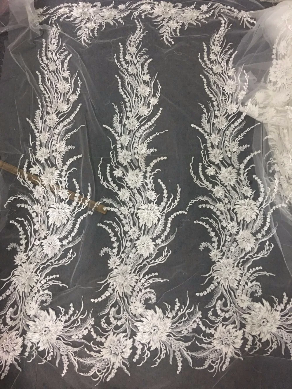 

Beautiful Design Wedding Lace Fabric Italy SequinTulle Mesh Lace
