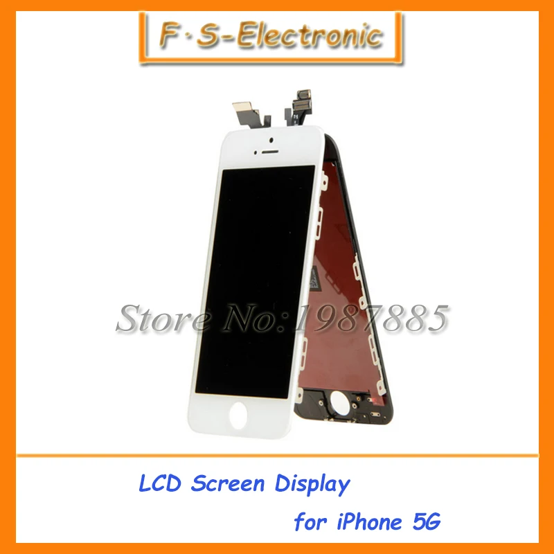 

1pcs Free Shipping high quality For iPhone 5 5G LCD Display+Touch Screen Digitizer+Frame Assembly White Black