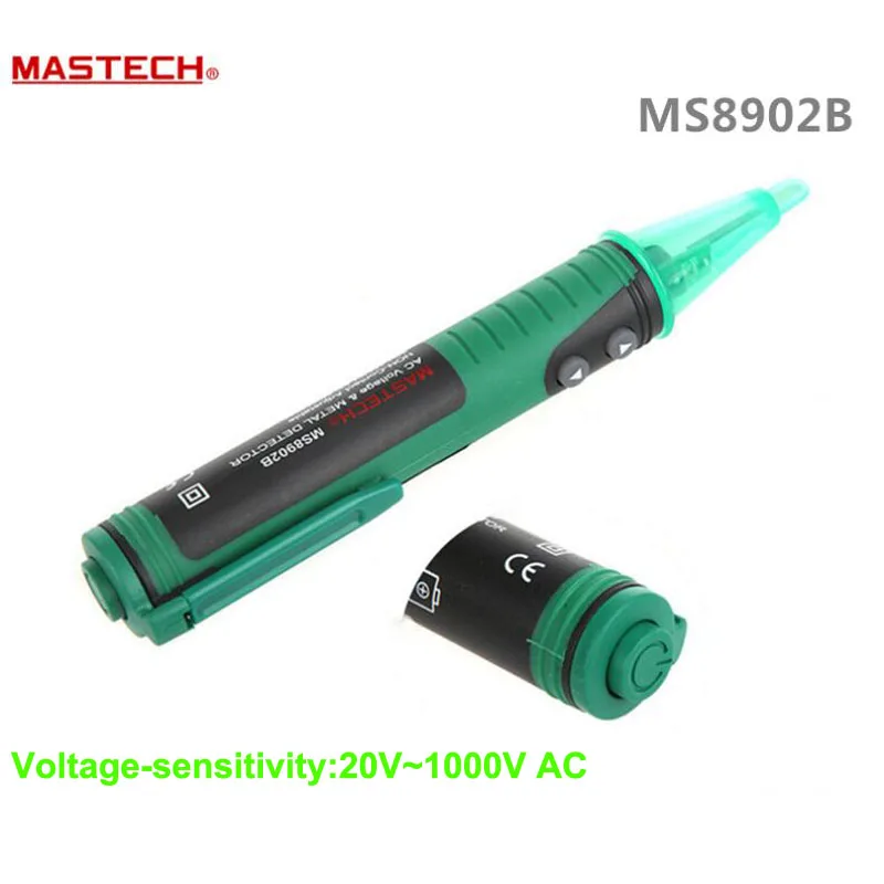 MASTECH MS8902B Бесконтактный 20 V-600 V профессиональный детектор напряжения переменного тока и металлоискатель тестер метр