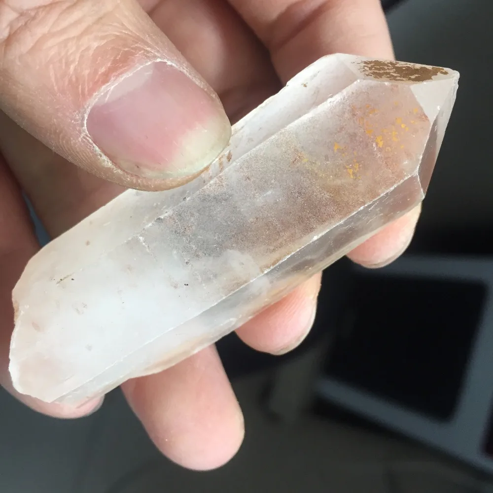 Naturel Rouge Cristal Quartz Pierre Baguette Pointe Minéral Reiki Wand Guérison