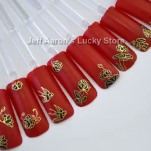 10 шт. 3d горячая штамповка черная наклейка для ногтей художественные советы украшения наклейки инструмент ногти декоративные цветы красота