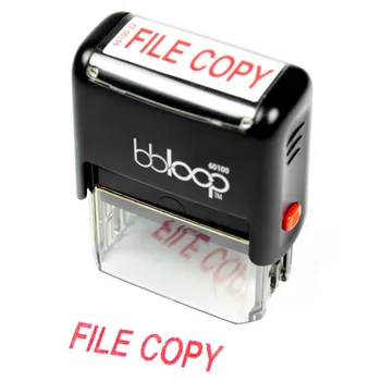 

BBloop Stamp "FILE COPY" Self-Inking, Rectangular. Laser Engraved. RED