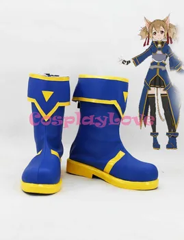 

Custom Made Japanese Anime SAO Sword Art Online 2 Phantom Bullet Silica Keiko Ayano Cosplay Boots Shoes For Christmas Halloween