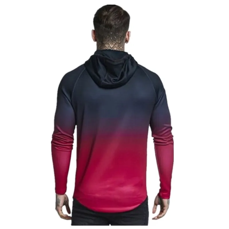 New men's fall 2019 casual slim stretch zip-up hoodie outdoor running workout Gyms workout hoodie m-xxl