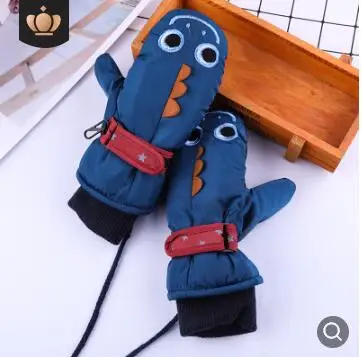 Новые детские модные Нескользящие водонепроницаемые перчатки от холода удобные теплые бархатные перчатки - Цвет: blue