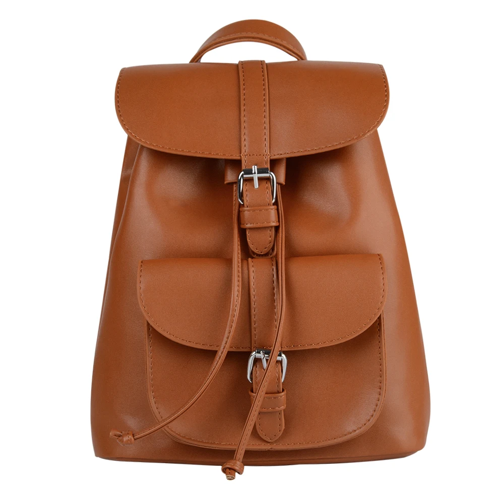 

Women PU Leather Backpacks Drawstring School Bags Casual Waterproof Rucksack Multi-Compartment Backpack