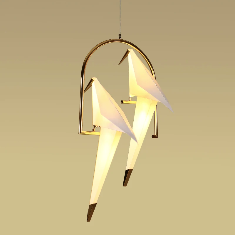 

Pendant Lights Sitting Room Copper Lamp Creative Bird Nordic Light Designer Dining-Room Papercranes Droplight of Conte