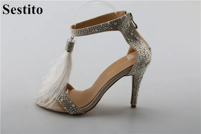 embellished high heel shoes