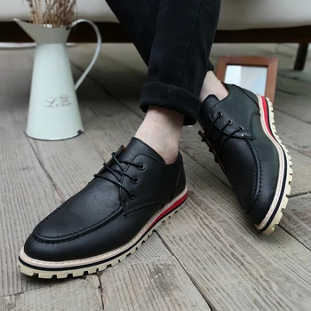 

Fashion Men PU Leather Oxfords Shoes Pointed Toe Lacing Male Casual Shoes Comfortable Colourful Heel Low Top Men Flats