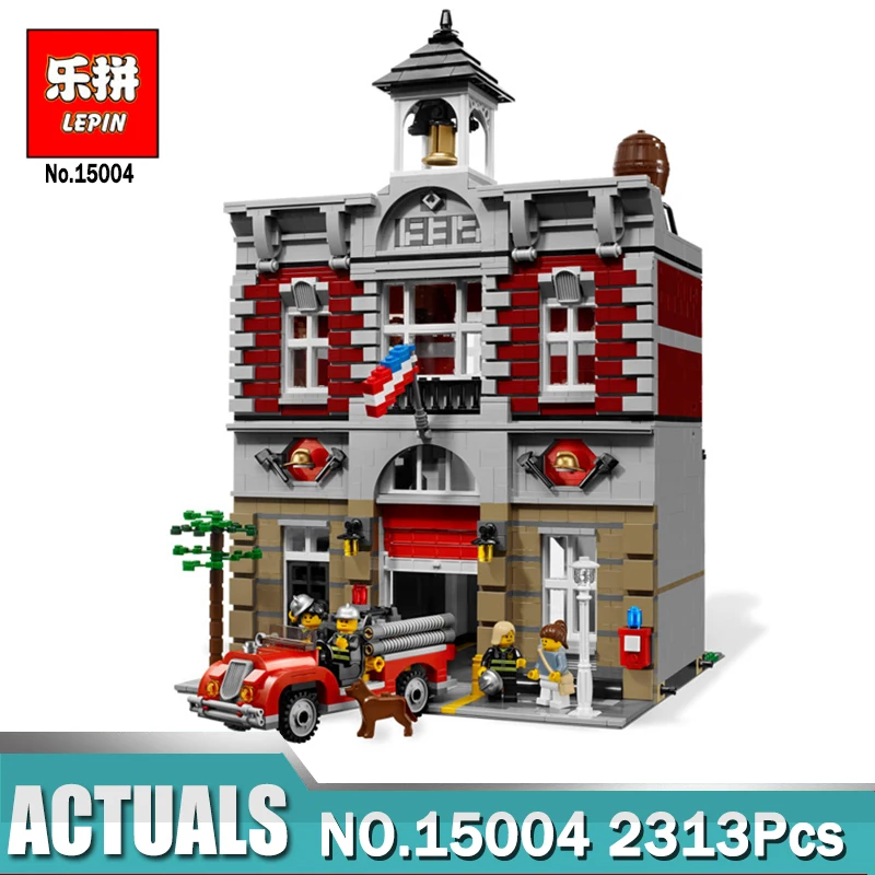 

2313Pcs City Street Fire Brigade Model 15004 Building Blocks Bricks Compatible with Legoing 10197 Self-Locking Brick Toys