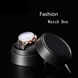 Оптовая продажа черная кожа смотреть box Топ один Элитный бренд часы коробка для хранения мода круглые часы подарок Коробки для Для мужчин