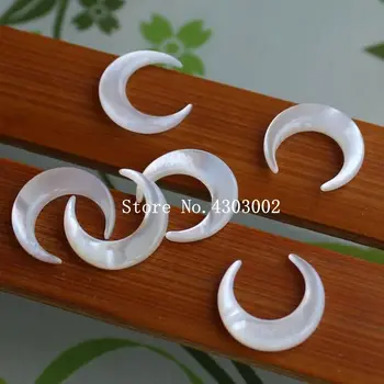 

10pcs/lot 20mm 100% Real Natural Moon Cabochon Mother of Pearl shell for DIY Jewelry Moon cut MOP Pearl shell for Necklace