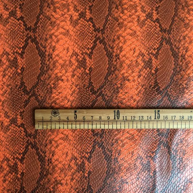 

synthetic PU imitate Python faux snake skin leather fabric raw material Y004
