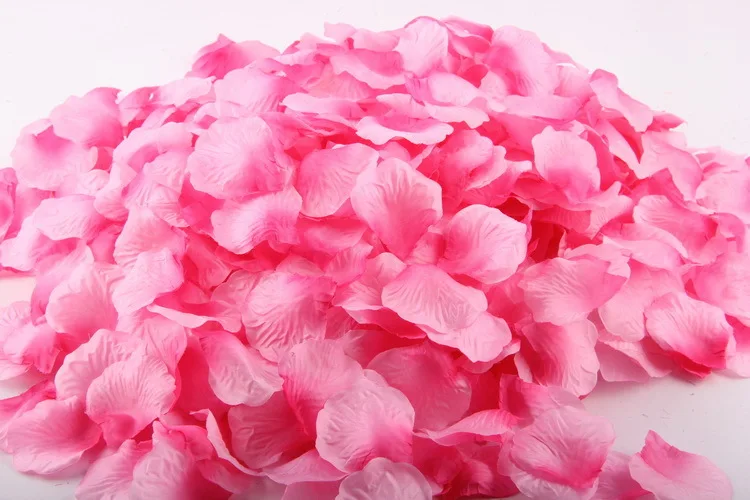2000pcs/Lot Light Pink with Deep Pink Silk Rose Petals Artificial