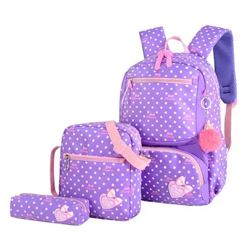 

3Pcs Cute Animal Printing Backpack School Bags For Girls Teenager Women Canvas Backpack School Backpack Children Kids Travel Bag