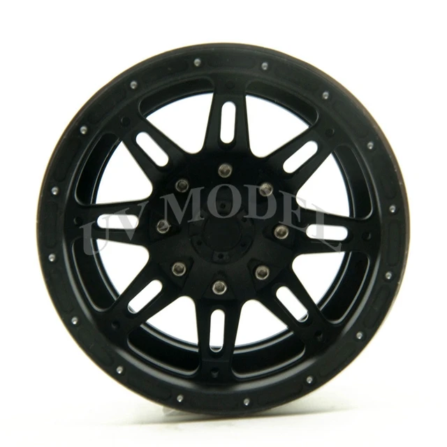 Best Offers 1PCS Axial Wraith Aluminum Alu  2.2 8 Spoke Beadlock Wheels Rims Black F 1/10 Crawler Car