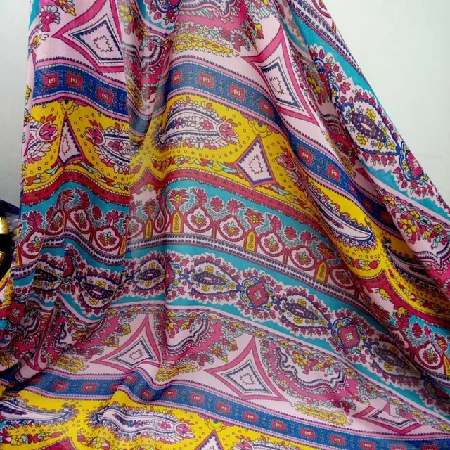 75D Printed Chiffon Fabric Summer Dress Fabric Chiffon fabric Floral