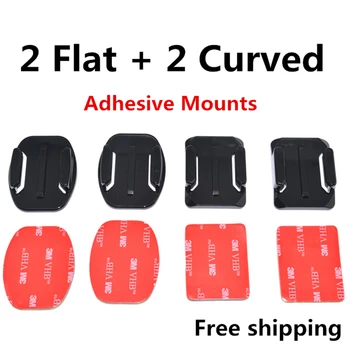 

YIXIANG 4Pcs Red 3M VHB Adhesive Sticker 2 Curved 2 Flat Double Side Adhesive Tape For Gopro hero 4 3+ 2 3 SJ4000 Helmet Mount