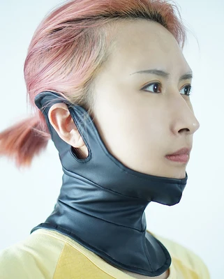 

[Stock]Game OW Angel Mercy Skin Chin Neck Camail Spandex Leather made Average size Ninji Halloween cosplay prop Mask New