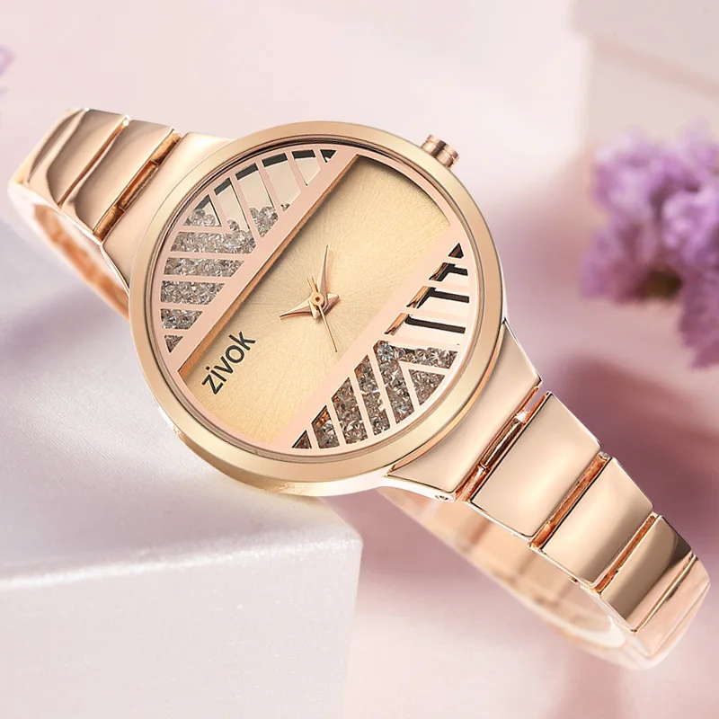 

zivok Fashion Women Watches Relogio Feminino Rose Gold Quartz Ladies Wrist Watch Bracelet Clock Women Girl Lovers Wristwatches