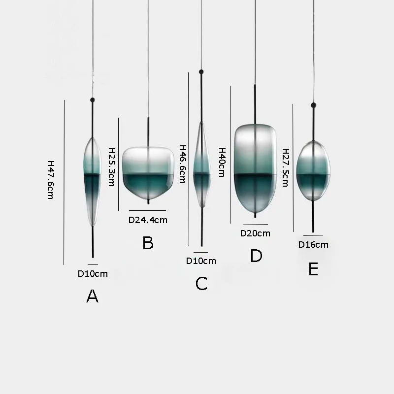 Post Modern Venice Glass Drop LED Pendant Light Blue Glass LED Art Decor Pendant Lamp Simple White Hanging Pendant Light  (4)