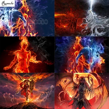 

Full square/round 5D DIY diamond painting Anime fire dance room decor Embroidery Pattern 3D Cross stitch kits mosaic stickers