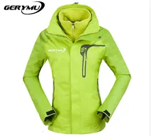 Women 2-1 Outdoor Soft Shell Snowboard Jacket Hunting Camping Climb Hiking Sking Waterproof Breathable Windbreaker Coat