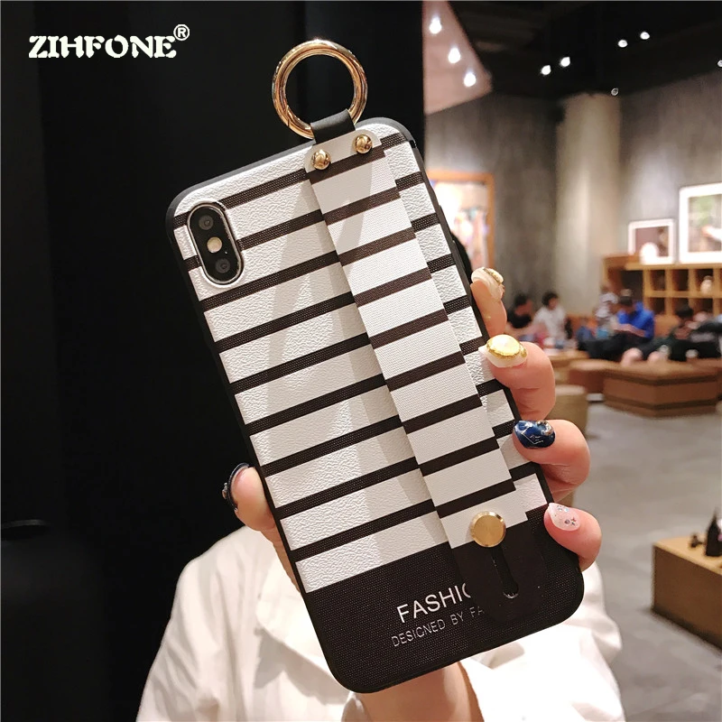 

Fashion Stripe Phone Case For Huawei Mate 20 Pro Case On Huawei Mate 10 P20 Lite P20 Pro Silicone Soft Wristband Back Cover Capa