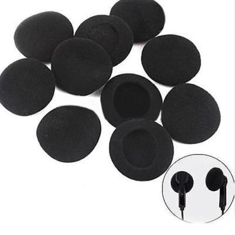 24pcs New Headphone Ear Pad Cover 1.8cm Soft Black Sponge Foam Headphone Earphone Ear Pad Cover Cushion