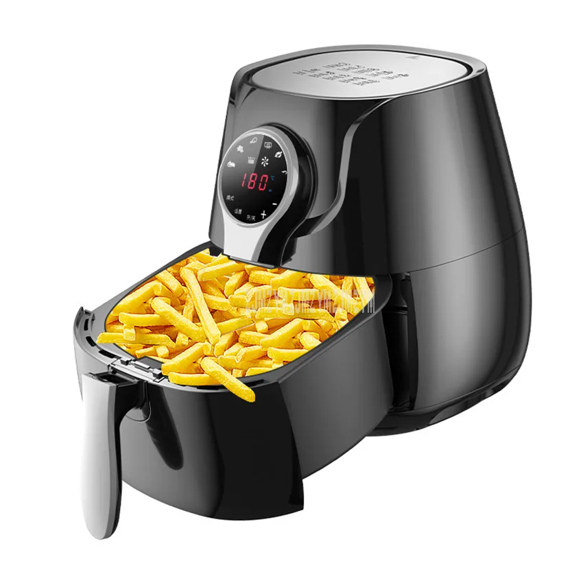 

RH958 5L Touch Screen Control Electric Air Frying Pan Pot Deep Air Fryer Oven Cooker Oil-free French Fries Making Machine 1400W