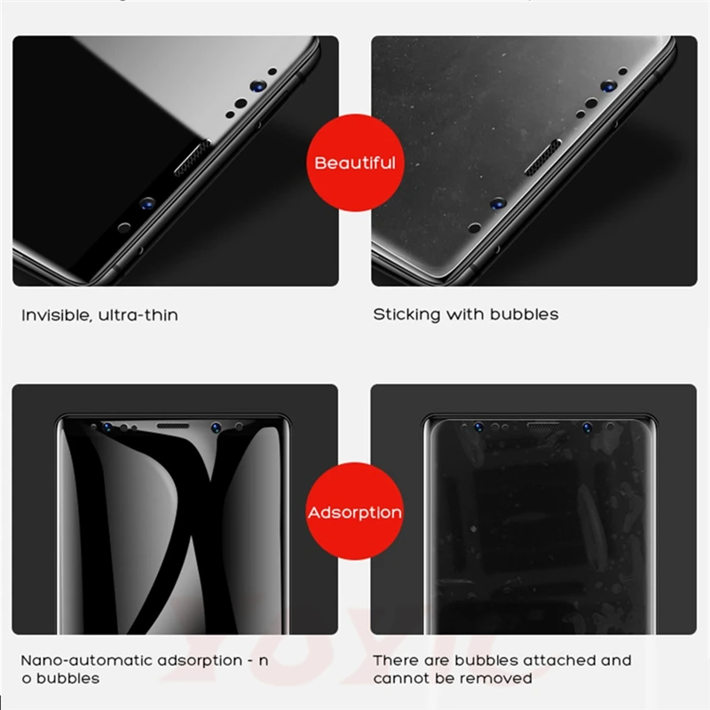 YOYIC 9D полностью изогнутое закаленное стекло для samsung Galaxy S9 S8 Plus S6 S7 Edge Защита экрана для samsung Note 8 9 стеклянная пленка