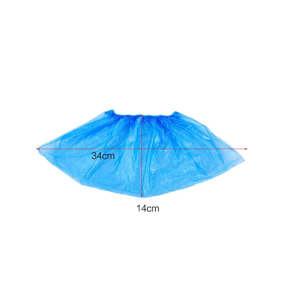 100 шт./компл. Одноразовые Синие Пластиковые водонепроницаемые бахилы покрытие обуви