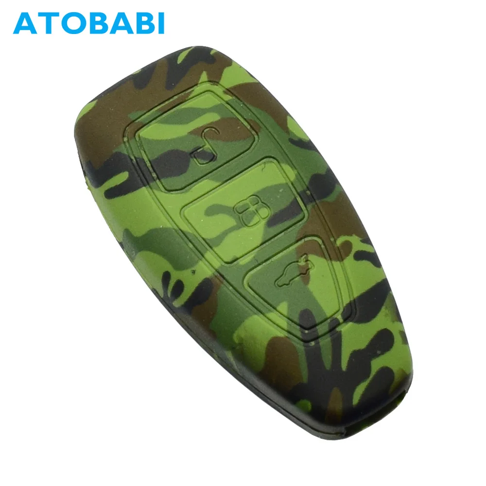

ATOBABI Car Key Case Soft Silicone Smart Remote Fob Shell Cover 3 Buttons Keys Bag for Ford Fiesta Focus Mondeo C-Max B-Max Kuga