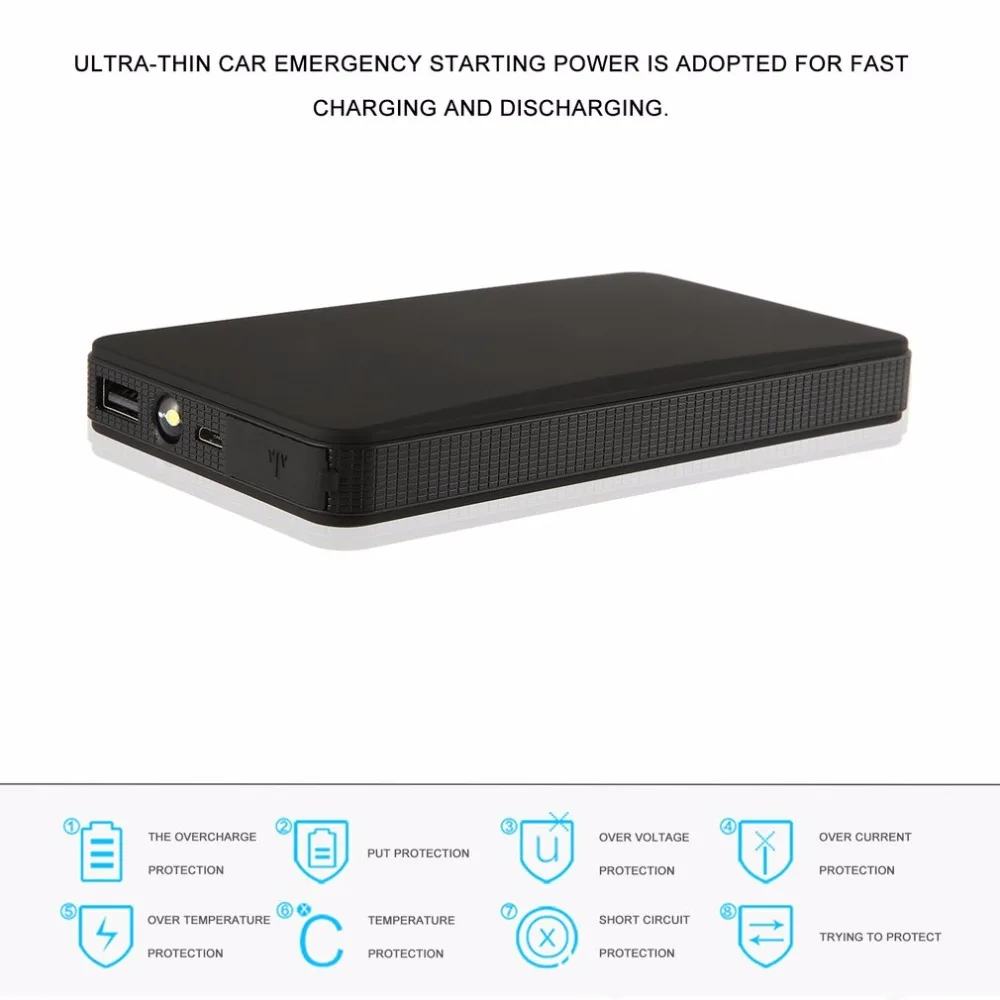 Portable 12V 30000mAh Multi-Function Car Jump Starter Emergency Power Bank LED Lighting For Digital Devices Charging Colorful